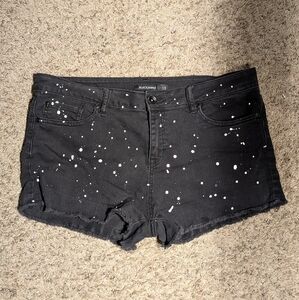 Black & White Paint Splatter Shorts